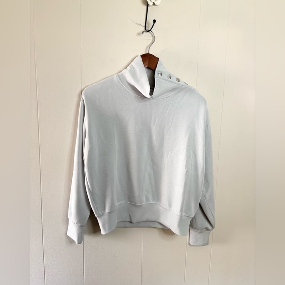 Club Monaco mock pullover modal stretch soft sweatshirt size XS grey/blue - Picture 1 of 6